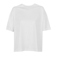 Camiseta blanca de algodón 100% orgánico para mujer