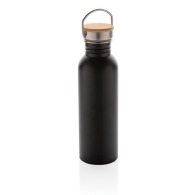 Botella de acero inoxidable de 700 ml con tapa de bambú