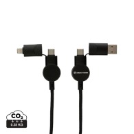 Cable personalizable Oakland 6 en 1 con carga de 45 W en plástico reciclado RCS