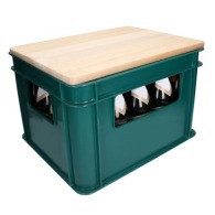 Asiento de madera de caja de cerveza