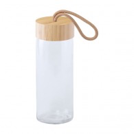 Botella de vidrio con tapa de bambú 40cl