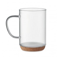 LISBO Vaso de cristal con base de corcho