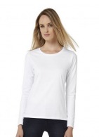 Camiseta de manga larga básica y moderna para mujer - Blanca - B&C