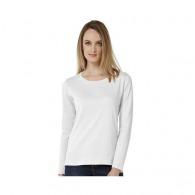 Camiseta de manga larga básica y moderna para mujer - Blanca - B&C