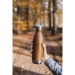 Botella de metal en apariencia de madera, termo publicidad