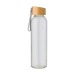 Botella de vidrio de 60cl con tapón de bambú y correa regalo de empresa