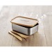 Lunchbox de metal y bambú con cubertería, La caja del almuerzo y la lonchera publicidad