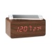 Despertador de madera con cargador inalámbrico, reloj y mecanismo de relojería publicidad